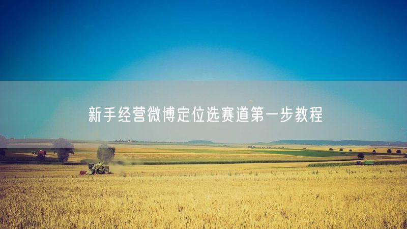 新手经营微博定位选赛道第一步教程