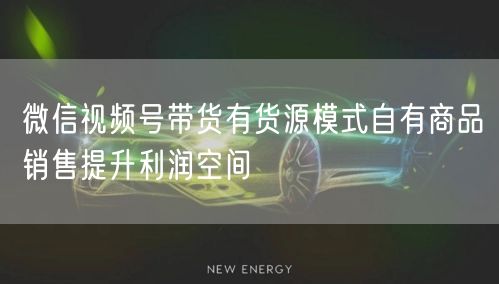 微信视频号带货有货源模式自有商品销售提升利润空间