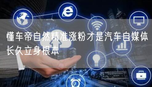 懂车帝自然精准涨粉才是汽车自媒体长久立身根本