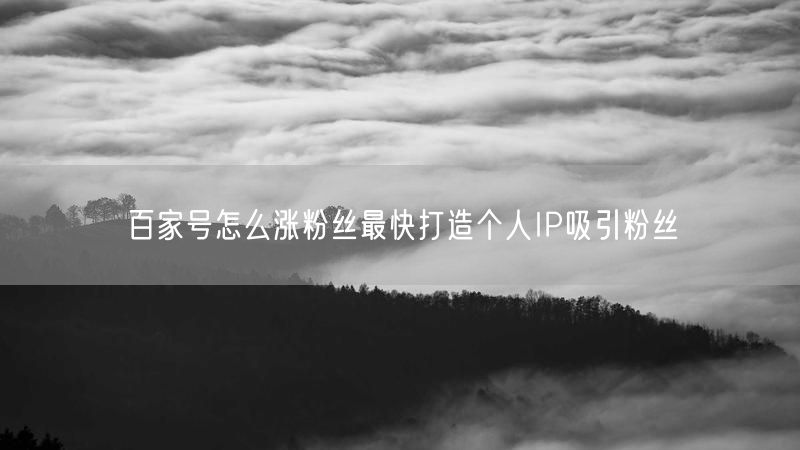 百家号怎么涨粉丝最快打造个人IP吸引粉丝