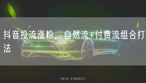 抖音投流涨粉，自然流+付费流组合打法
