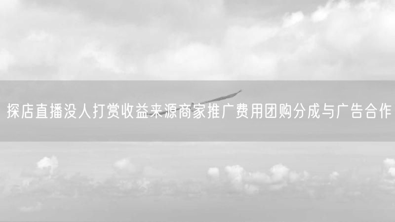 探店直播没人打赏收益来源商家推广费用团购分成与广告合作