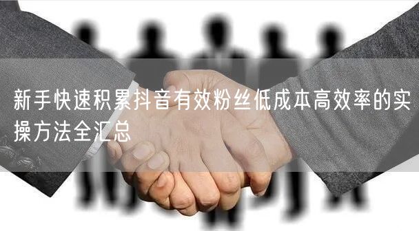 新手快速积累抖音有效粉丝低成本高效率的实操方法全汇总