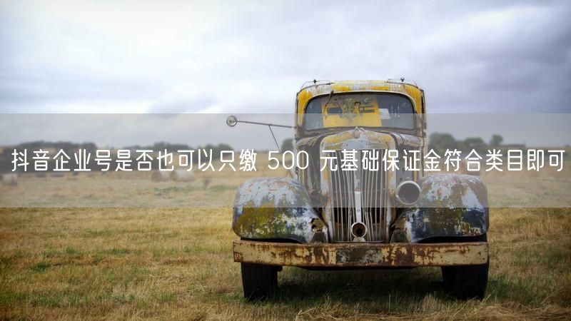 抖音企业号是否也可以只缴 500 元基础保证金符合类目即可