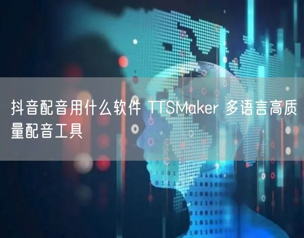抖音配音用什么软件 TTSMaker 多语言高质量配音工具