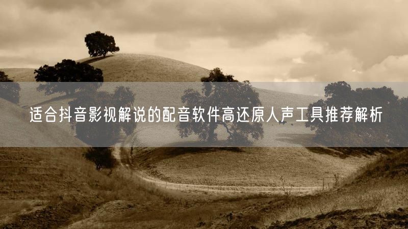 适合抖音影视解说的配音软件高还原人声工具推荐解析