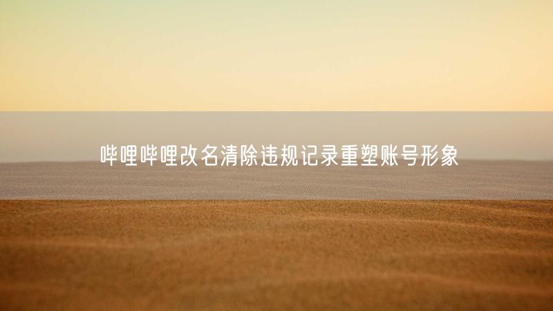哔哩哔哩改名清除违规记录重塑账号形象