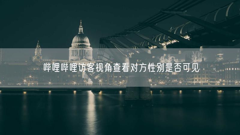 哔哩哔哩访客视角查看对方性别是否可见