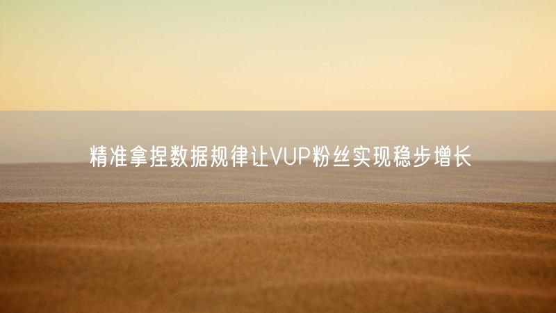 精准拿捏数据规律让VUP粉丝实现稳步增长