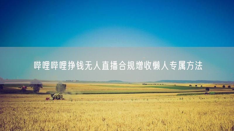 哔哩哔哩挣钱无人直播合规增收懒人专属方法