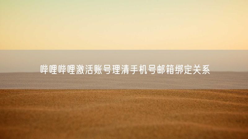 哔哩哔哩激活账号理清手机号邮箱绑定关系