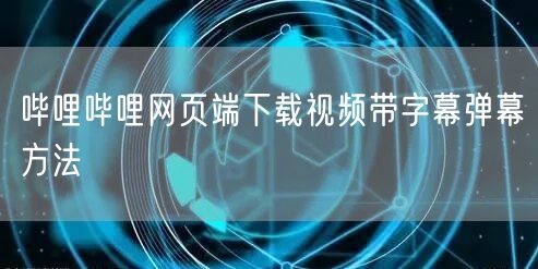 哔哩哔哩网页端下载视频带字幕弹幕方法